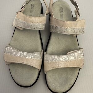 SAS Womens Nudu Dawn Leather Sandals Sz 9.5 Narrow Adjustable Comfort Shoes Wear